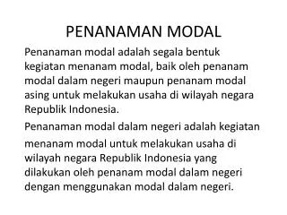 penanaman modal
