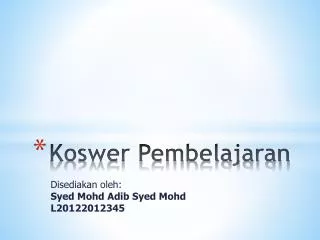 koswer pembelajaran