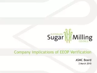 Company implications of EEOP Verification