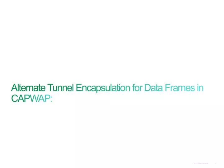 alternate tunnel encapsulation for data frames in capwap