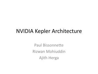 NVIDIA Kepler Architecture