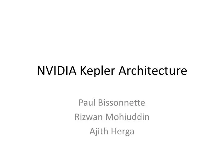 nvidia kepler architecture