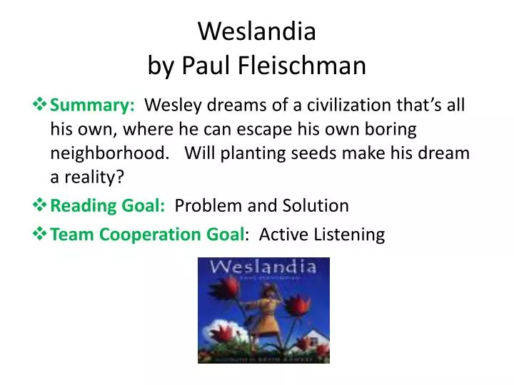 weslandia by paul fleischman