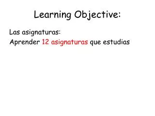 learning objective