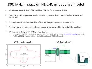 800 MHz impact on HL-LHC impedance model