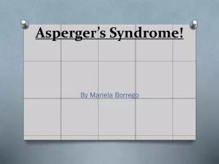 asperger s syndrome