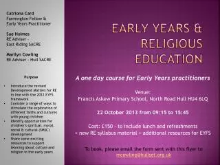 Early Years &amp; Religious Education