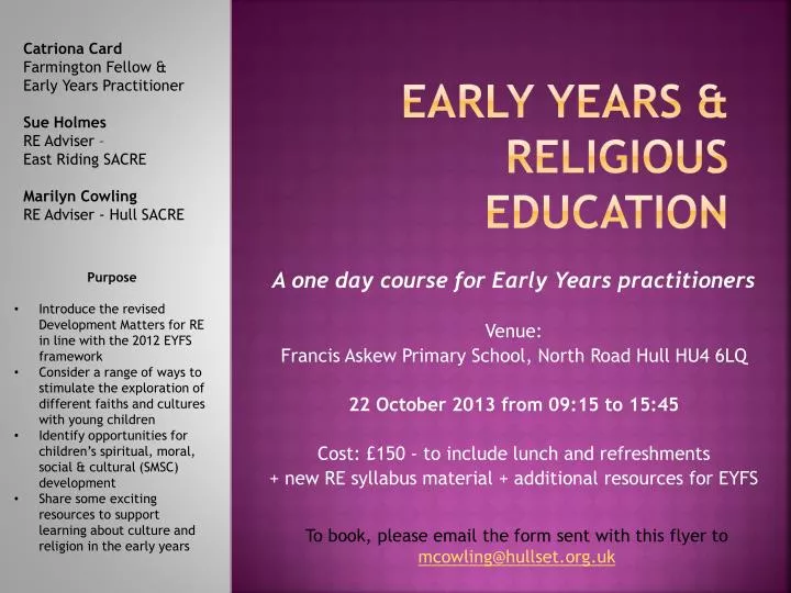 early years religious education