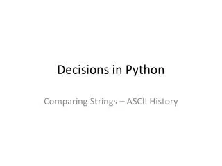 decisions in python