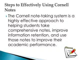 Steps to Effectively Using Cornell Notes