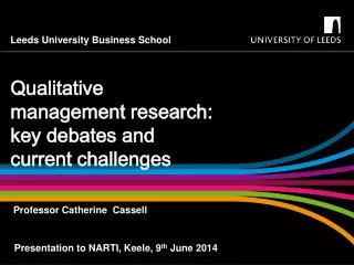 Qualitative management research: key debates and current challenges