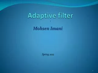 Adaptive filter )