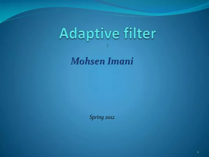 adaptive filter