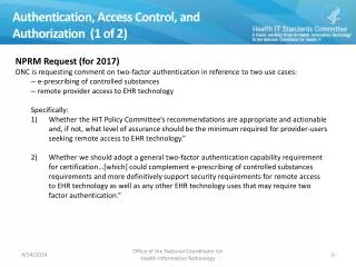 Authentication, Access Control, and Authorization (1 of 2)