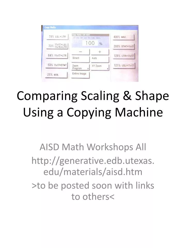 comparing scaling shape using a copying machine