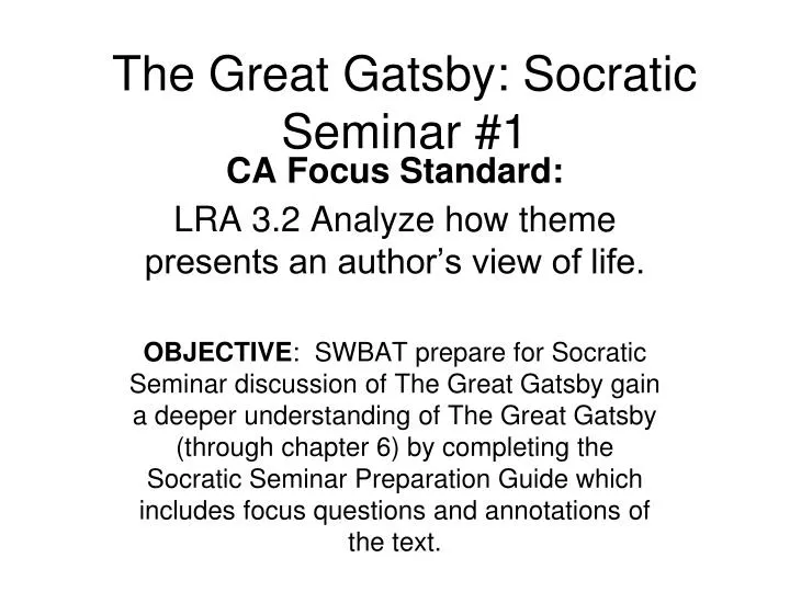 the great gatsby socratic seminar 1