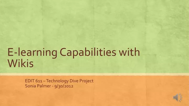 e learning capabilities with wikis