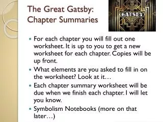 The Great Gatsby: Chapter Summaries