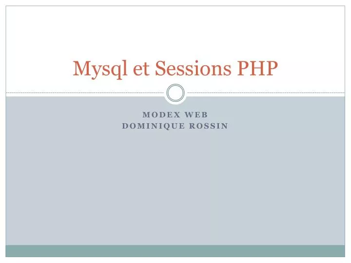 mysql et sessions php