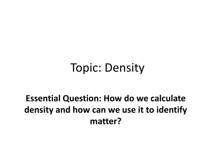 topic density