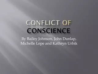 Conflict Of Conscience
