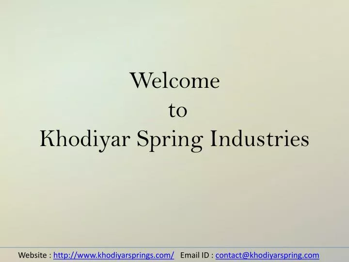 welcome to khodiyar spring industries