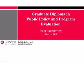 Graduate Diploma in Public Policy and Program Evaluation