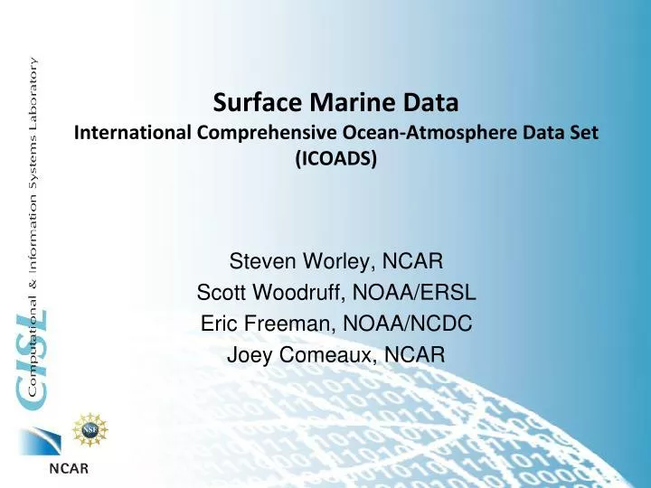 surface marine data international comprehensive ocean atmosphere data set icoads
