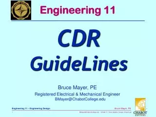 Bruce Mayer, PE Registered Electrical &amp; Mechanical Engineer BMayer@ChabotCollege