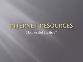 Internet ReSources