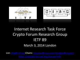 Internet Research Task Force Crypto Forum Research Group IETF 89