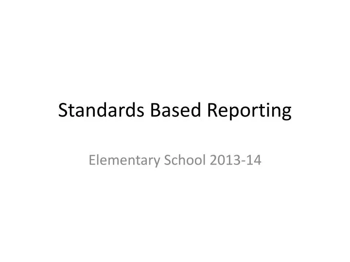 standards based reporting