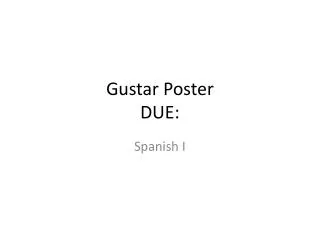 Gustar Poster DUE: