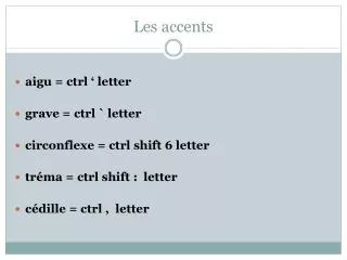 les accents