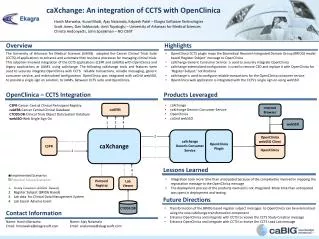 caXchange: An integration of CCTS with OpenClinica