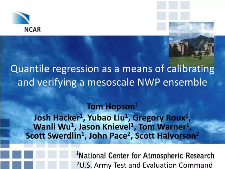 quantile regression as a means of calibrating and verifying a mesoscale nwp ensemble