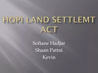 hopI Land Settlemt Act