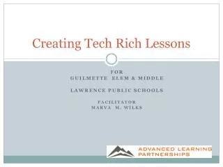 Creating Tech Rich Lessons