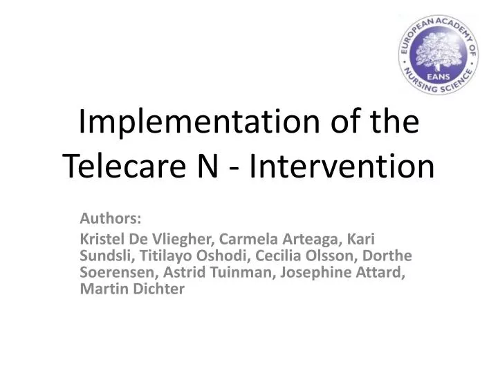 implementation of the telecare n intervention