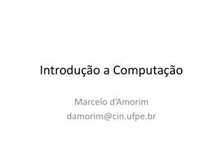 introdu o a computa o