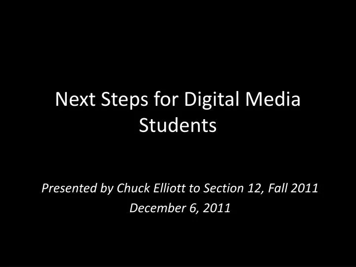 next steps for digital media students
