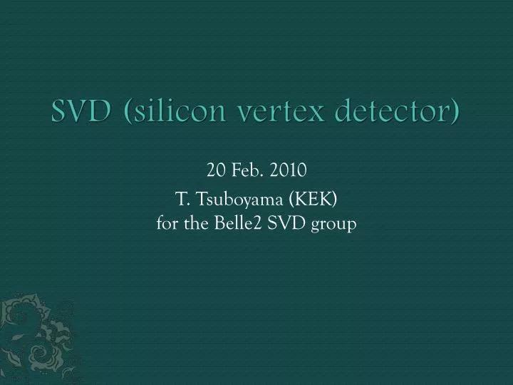 svd silicon vertex detector