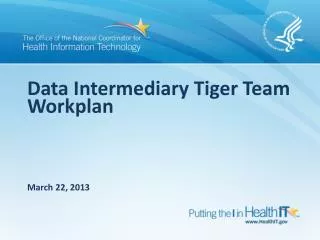 Data Intermediary Tiger Team Workplan