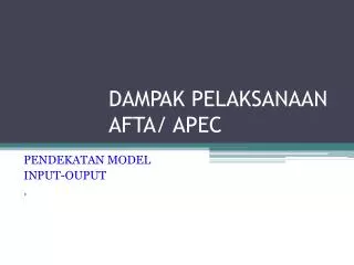 dampak pelaksanaan afta apec