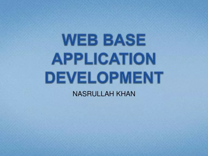 web base application development