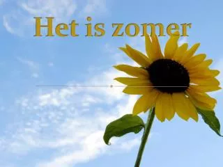 het is zomer