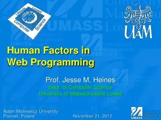 Human Factors in Web Programming