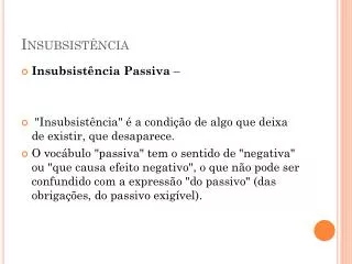 insubsist ncia