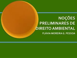 no es preliminares de direito ambiental