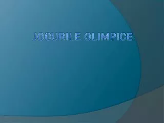 JOCURILE OLIMPICE